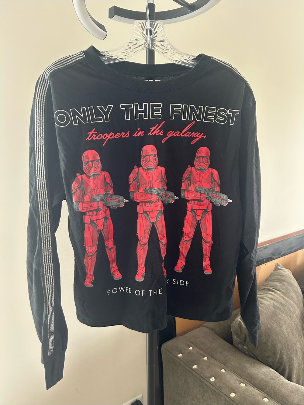 Star Wars Black Tee with White Logo Print